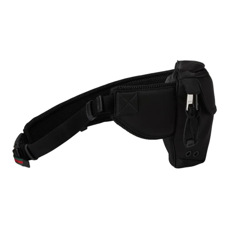 GUCCI Nylon One Shoulder Crossbody Fanny Pack Trumpets Men's Black-2