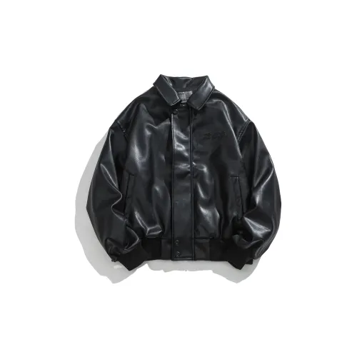 After Home Party Leather Jackets Unisex Black