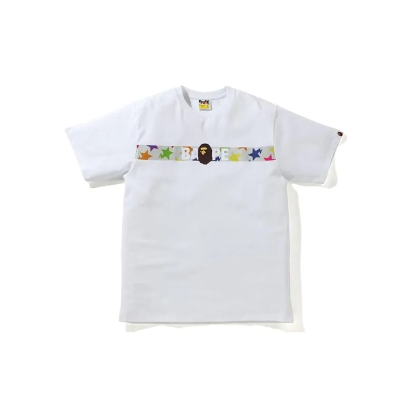 A BATHING APE Sta Pattern Tape Ape Head Tee-2