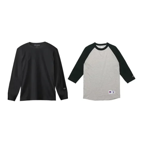 Champion Casual Sportswear Unisex Set Of 2 Black+Gray Base With Black Sleeves