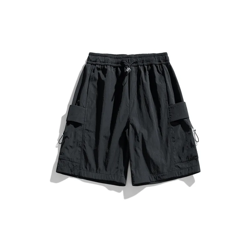 PAINT STAIN Cargo Shorts Unisex Black-0