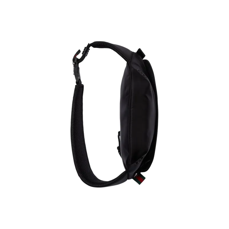 GUCCI Nylon One Shoulder Crossbody Fanny Pack Trumpets Men's Black-4