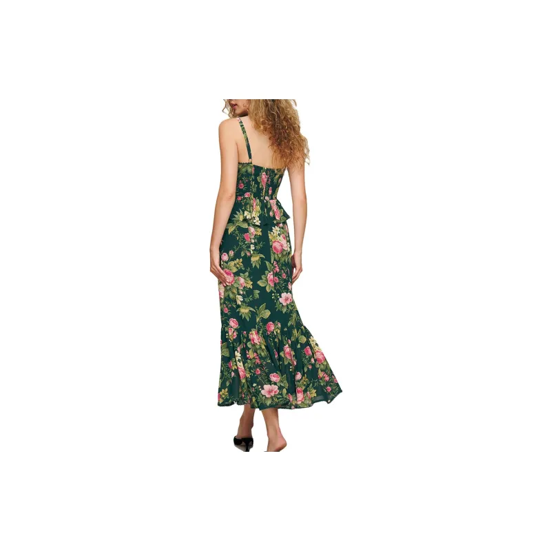 Reformation Slip Dresses Women's Green-1
