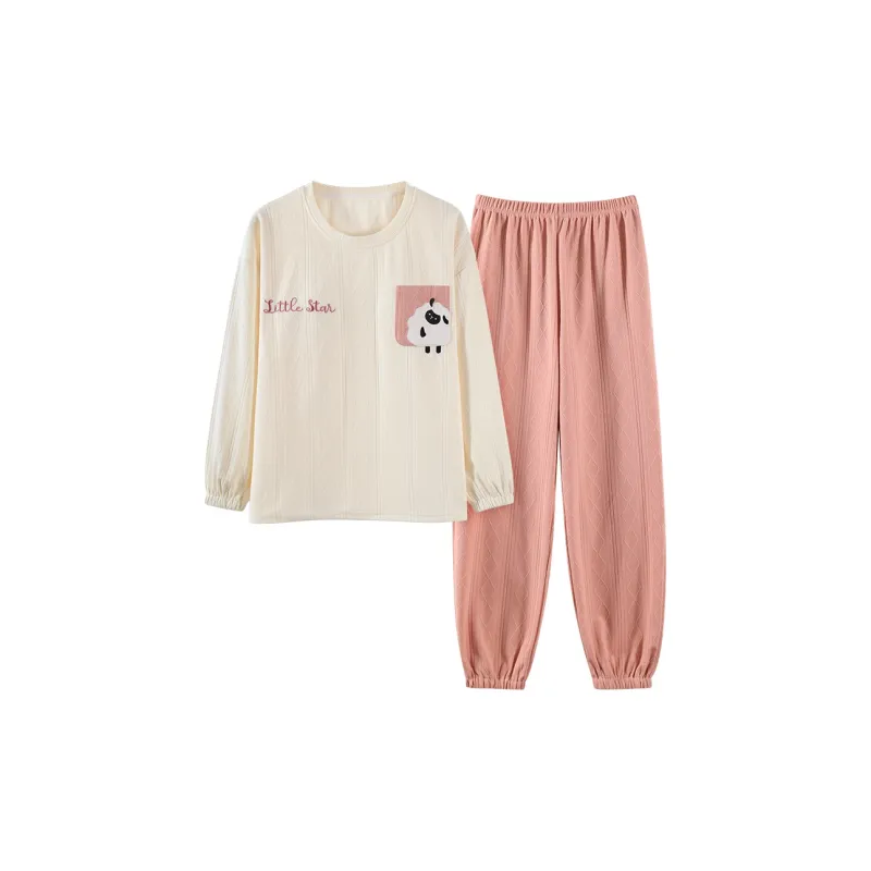 Mulong Family Pajama Set Women's Apricot-0