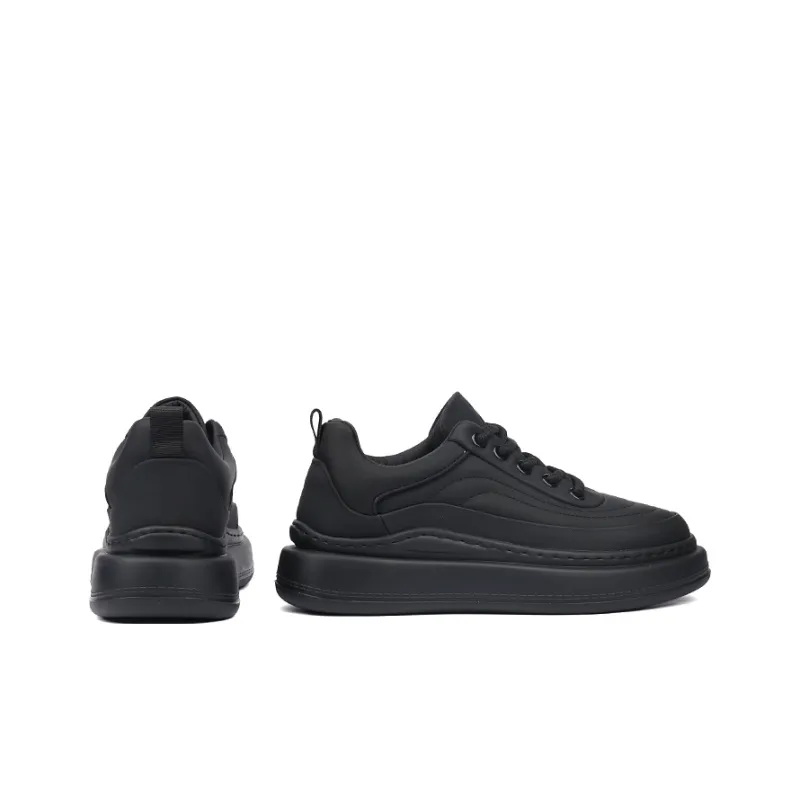 Tide Attack Slip Resistant Low Top Skateboard Shoes Men's Black-3