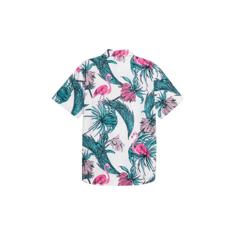 PUMA Shirts Men White/Bright Pink-1