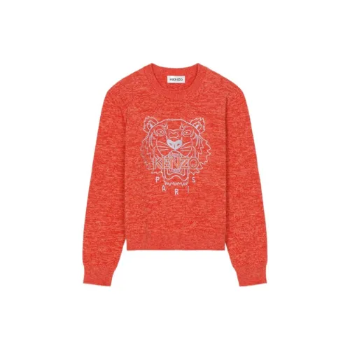 KENZO Classic Tiger Head Sweaters Women's Chinese Red