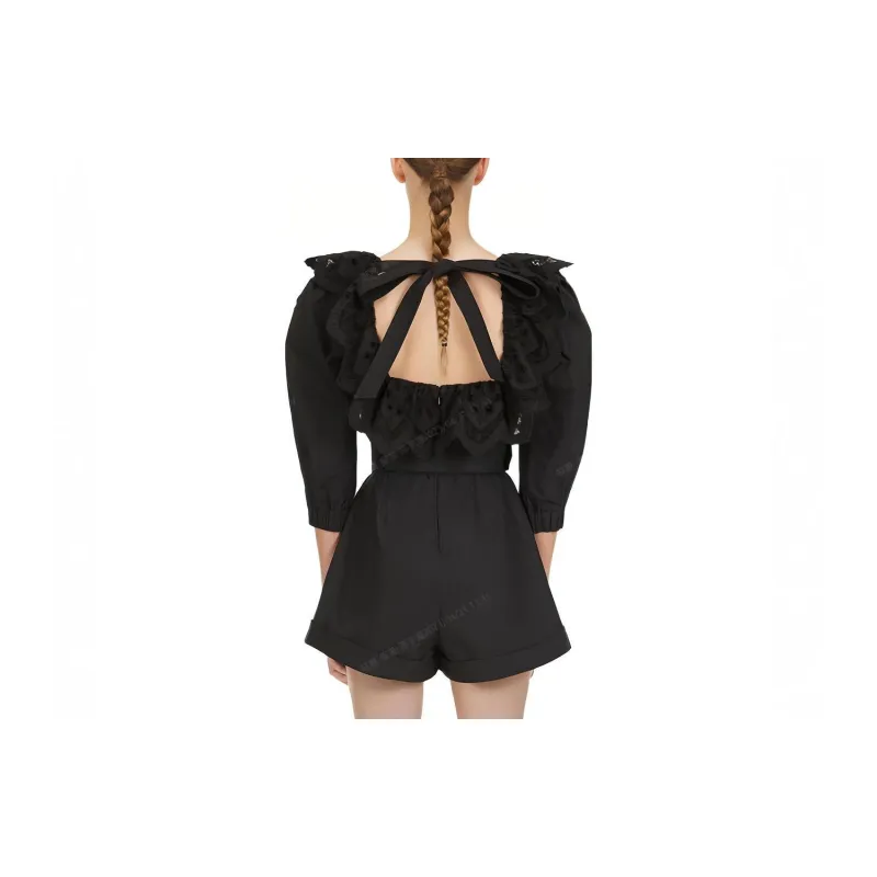 Self-portrait One-piece Shorts Women's Black-2