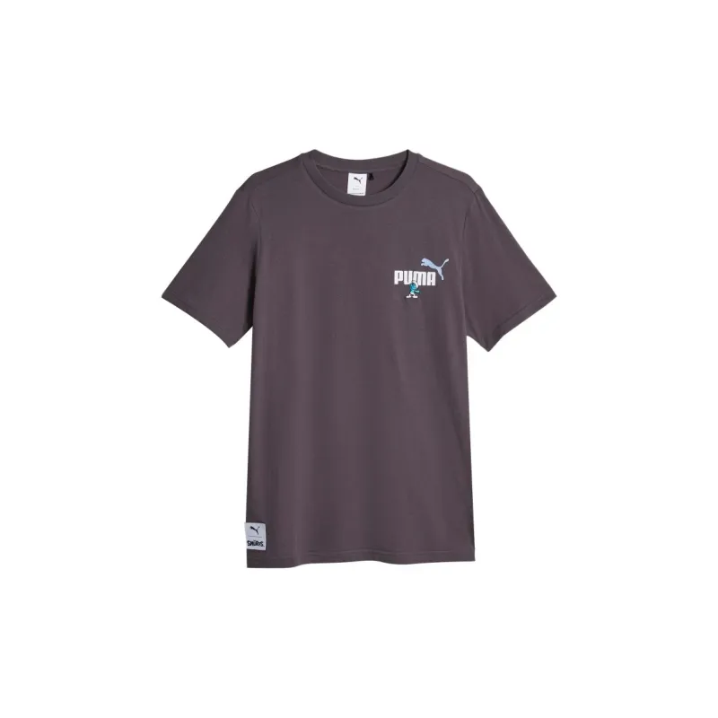 PUMA THE SMURFS T Shirts Men Charcoal Black-1