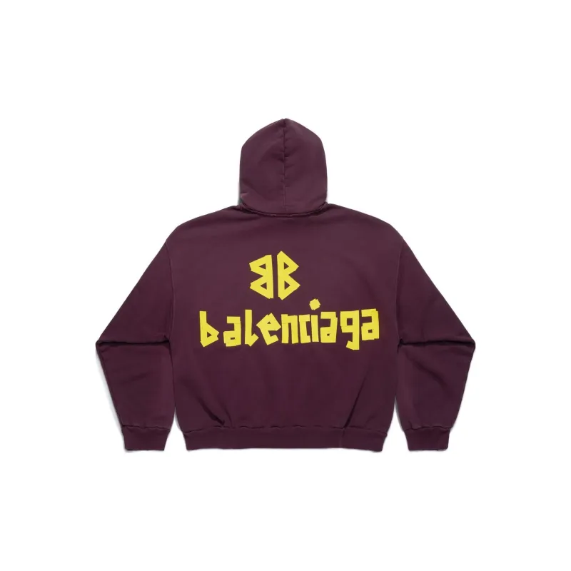 Balenciaga Tape Type Ripped Sweatshirts Men Deep Red-1