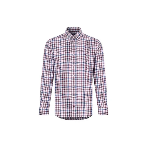 Tommy Hilfiger Shirts Men Red/White Blue Plaid Pattern