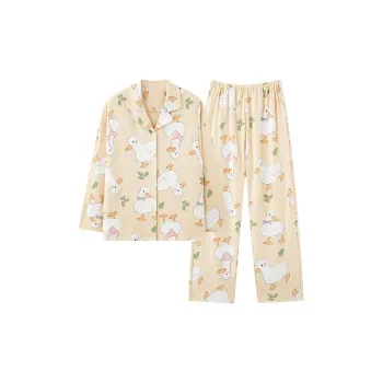 Kerener Pajama Set Women's Beige Yellow