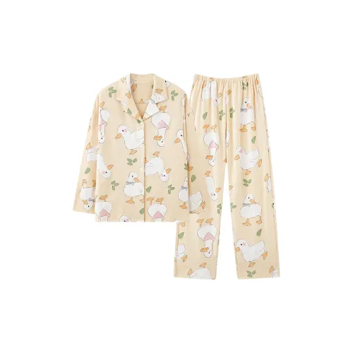 Kerener Pajama Set Women's Beige Yellow