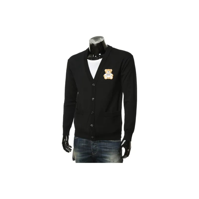 MOSCHINO Teddy Patch V Neck Cardigan-2