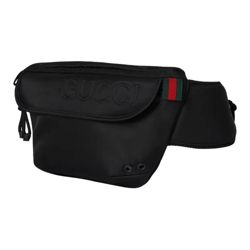 GUCCI Nylon One Shoulder Crossbody Fanny Pack Trumpets Men's Black-1