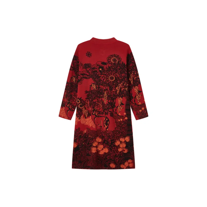 FINITY Long Sleeved Dresses Women's Red-1