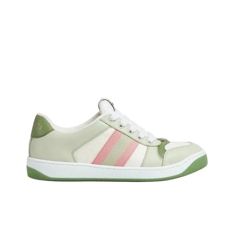 GUCCI Screener Dusty Shoes Low Top Skateboard Shoes Women's Green-1