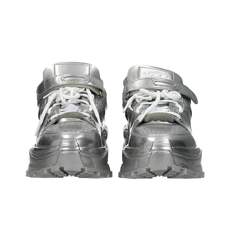 Maison Margiela Cushioning, Wear Resistant Low Top Chunky Sneakers Women's Silver-3