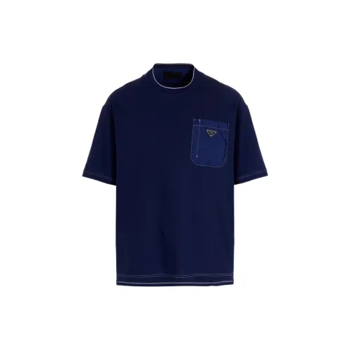 PRADA T-Shirts Men Marine Blue