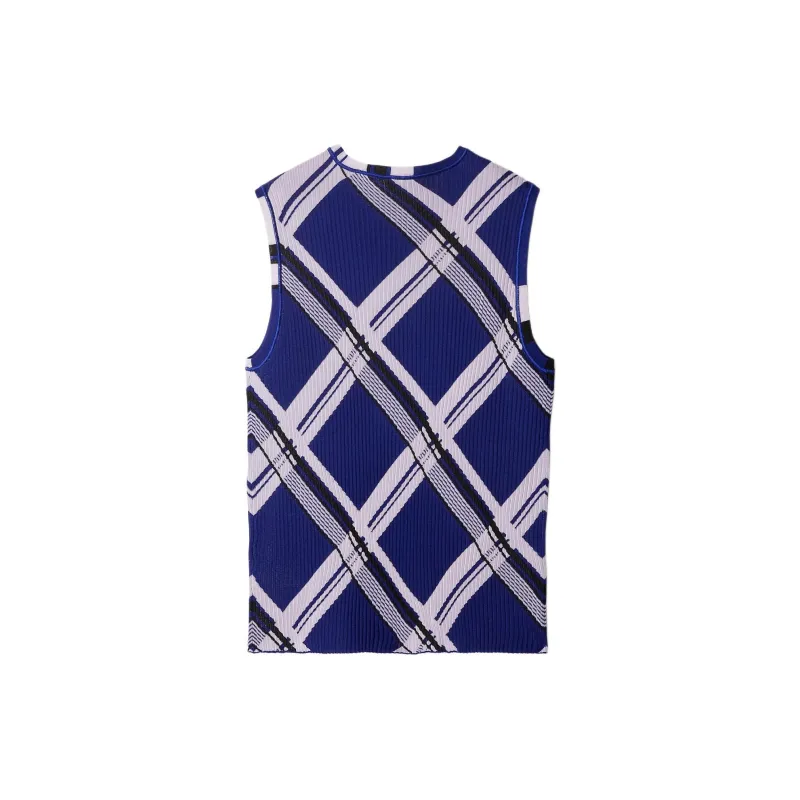 Burberry Plaid-check Ribbed Silk Vest-1