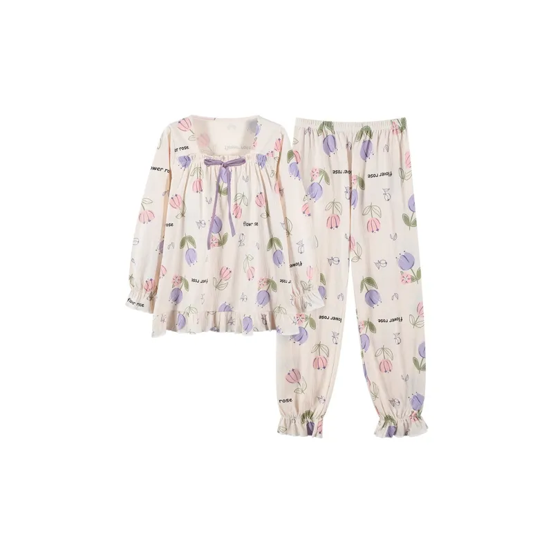 Mulong Family Pajama Set Women's Apricot-0