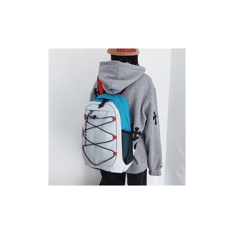 Converse Polyester Backpack Regular Unisex Gray Blue-5