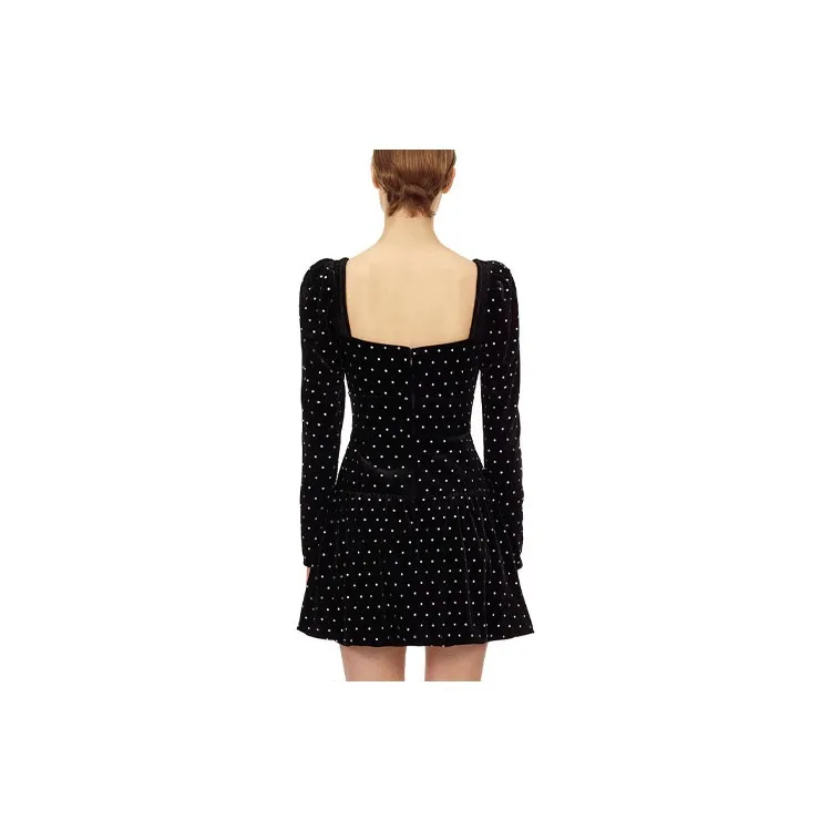 Self portrait Long Sleeved Dress Women's Black-5