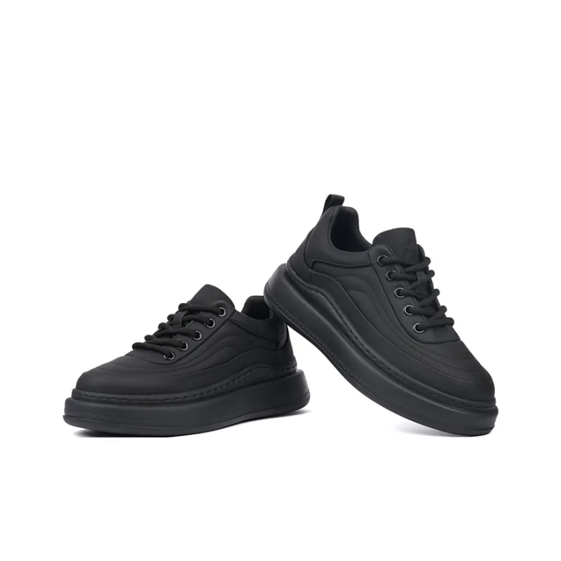 Tide Attack Slip Resistant Low Top Skateboard Shoes Men's Black-4
