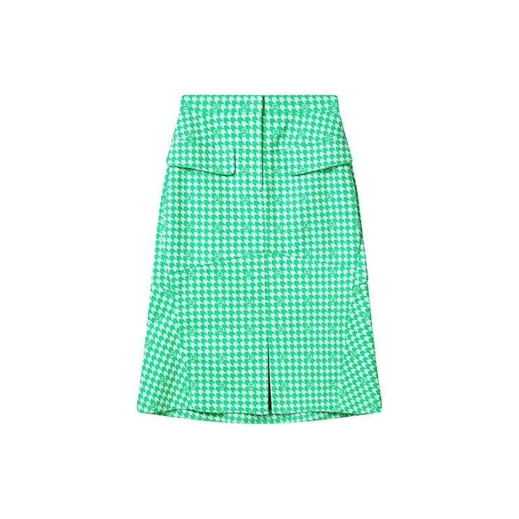 FILA Knit Long Skirts Women's Turquoise Vine Green-1