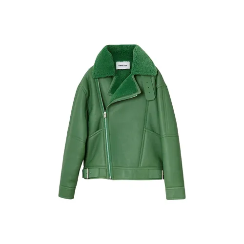 AMBUSH Leather Jacket Unisex Green