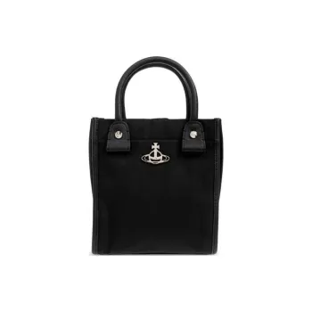 Vivienne Westwood Recycled Polyester Tote Bag, Shopping Bag, Shoulder Bag, Crossbody Bag, Handbag Women's Black