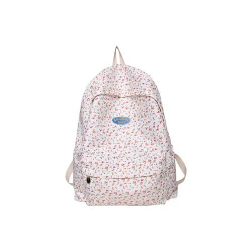 TUCANO Backpacks Small Floral Pattern White Large Size