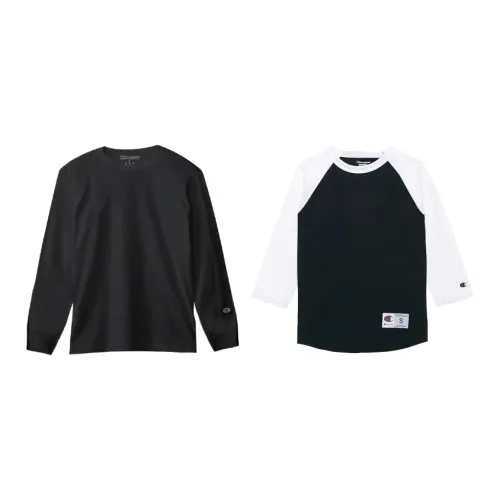 Champion Casual Sportswear Unisex Set Of 2 Black+Black Base With White Sleeves