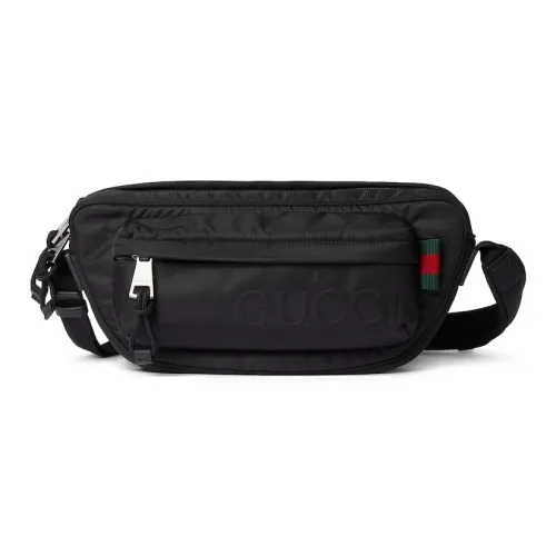 GUCCI Nylon Shoulder Bag, Crossbody Bag Small Size Men's Black