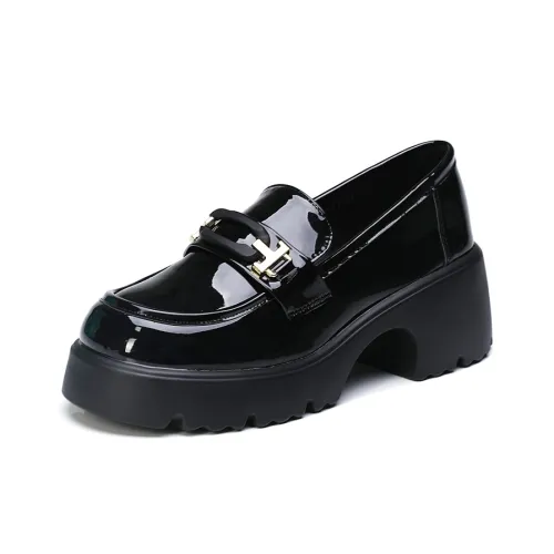 Bull charm Loafers Women's Black