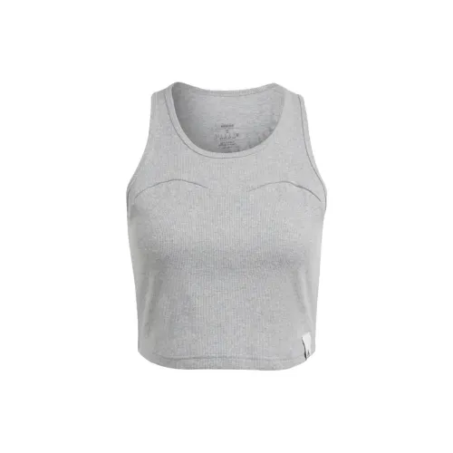 Adidas Lounge Sleeveless Sports Shirts Women's Medium Gray Mixed Color