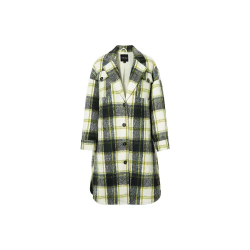 CHiC PARK Coats Women's Yellow And Green Plaid