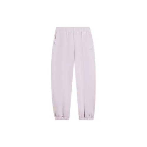 LINING Sports Trend Series Knitted Sweatpants Women's Dusty Pink Purple