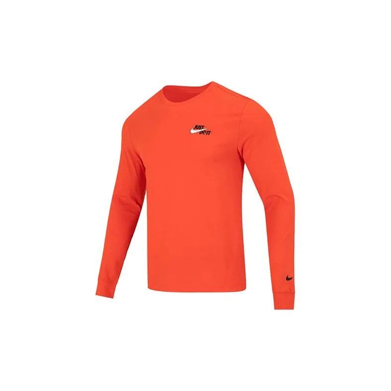 Nike T Shirts Men Orange Red-1