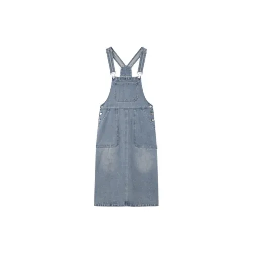 Pit Slip Dresses Women's Light Blue Denim