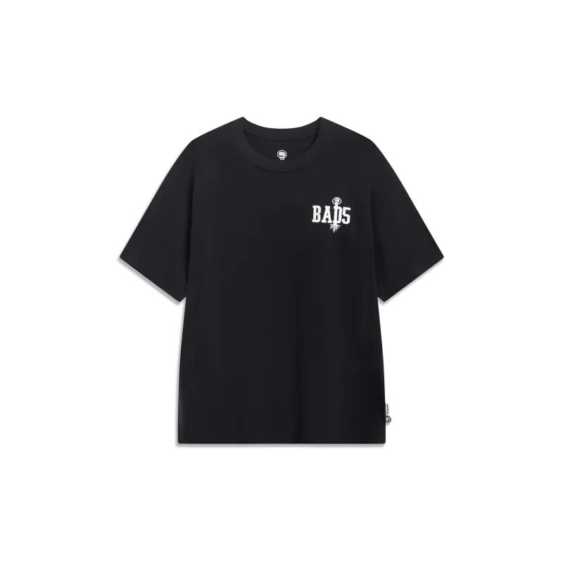 LiNing Badfive Drop Shoulder Sleeve T Shirt Unisex Black-1