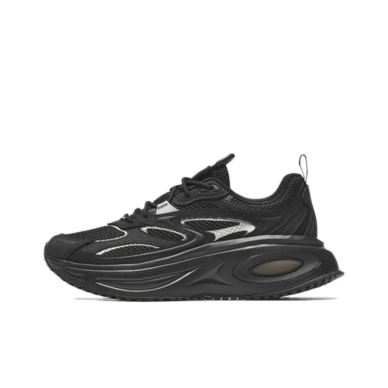 Sprandi Bubble Gum Breathable Lightweight Low-Top Chunky Sneakers Women's Black Silver-0