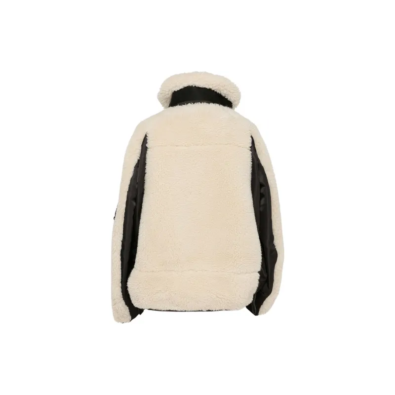 Sacai Panelled Faux shearling Jacket-1