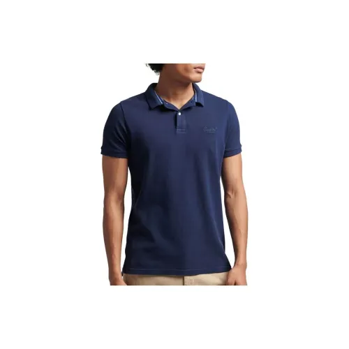 SUPERDRY Polo Shirts Men Dark Blue