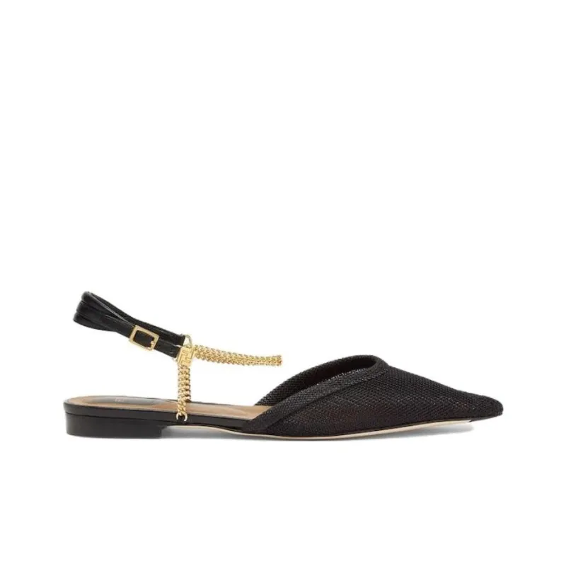 FENDI Colibri One-Strap Sandals 10cm Women's Black-1