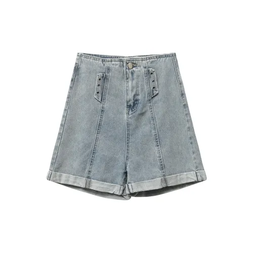 Youppiestaywithme Denim Shorts Women's Light Blue