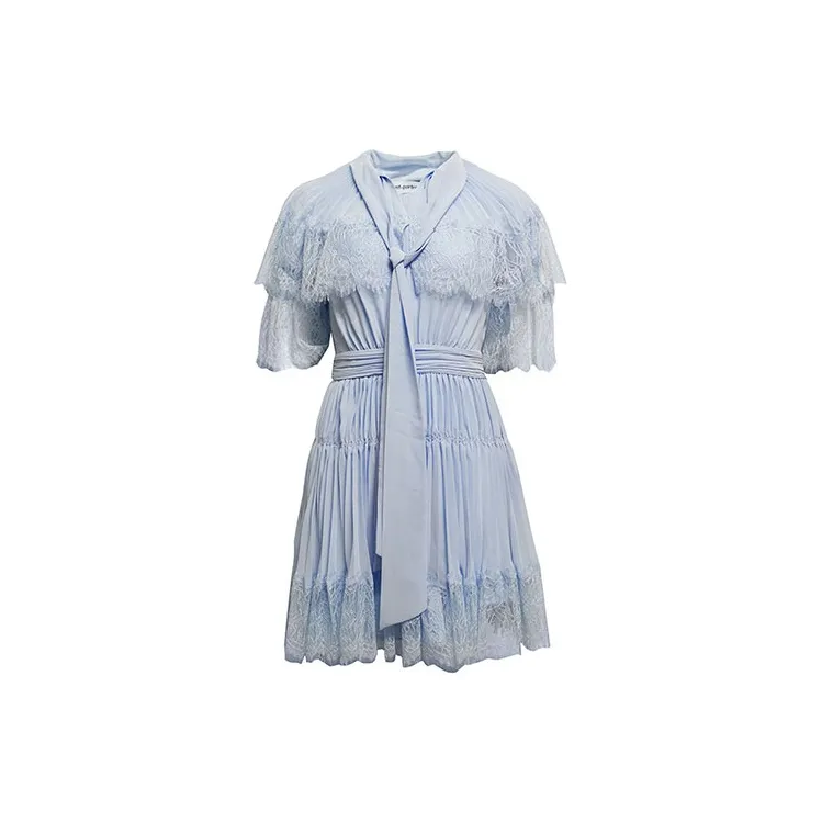 Self portrait Short Sleeved Dresses Women's Blue-2