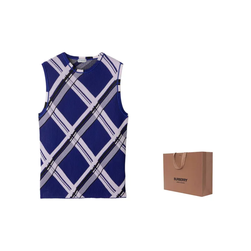 Burberry Plaid-check Ribbed Silk Vest-2