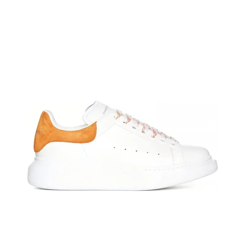 Alexander McQueen Low-Top Stylish Skateboarding Shoes Women's White Orange-1