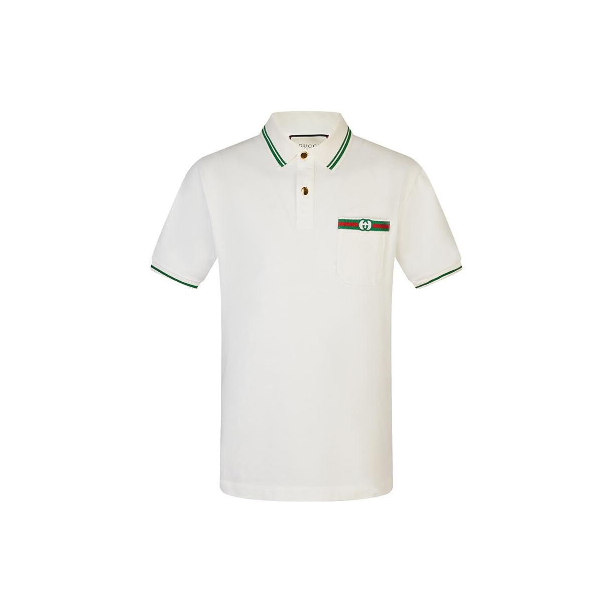 GUCCI Men Web and Interlocking G Cotton Polo Shirt POIZON